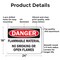Signmission Flammable Material No Smoking Or Open Flames Danger Sign, Aluminum, 24in W x 18in L, 2PK OS-2PACK-DS-A-1824-L-19370 - alternate 6